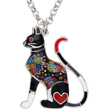 Load image into Gallery viewer, // LookAtMeow // Floral Kitten Cat Necklace Pendant