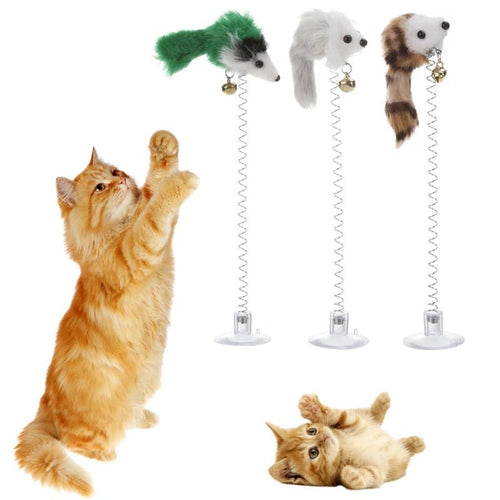 LookAtMeow //  Elastic Feather Mouse Toys for Cats
