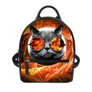 LookAtMeow // Cat Backpack  PU Leather Galass Cat