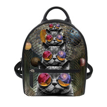 Load image into Gallery viewer, LookAtMeow // Cat Backpack  PU Leather Galass Cat