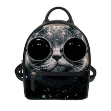 Load image into Gallery viewer, LookAtMeow // Cat Backpack  PU Leather Galass Cat