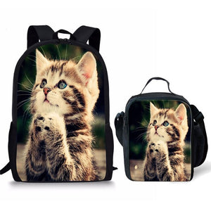 LookAtMeow // Black Cat Printing Backpack -2-