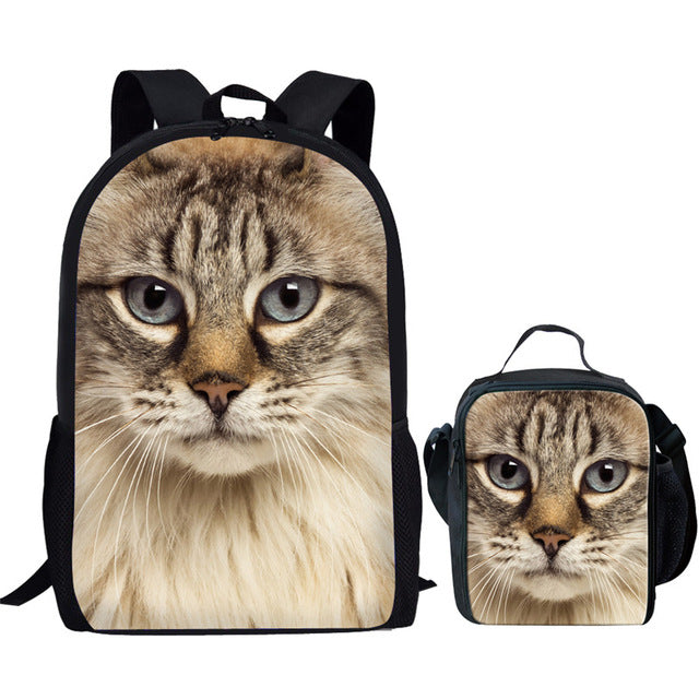 LookAtMeow // Black Cat Printing Backpack -2-