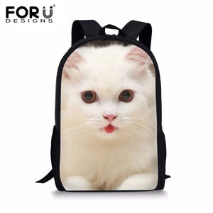 // LookAtMeow // 3D Cartoon White Cat Backpack